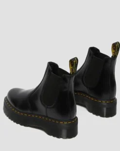 Nahkaiset 2976 Quad Smooth Platform Chelsea -bootsit in Musta
