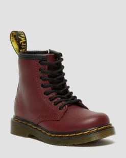 Nahkaiset Toddler 1460 Softy T Lace Up -maiharit in Kirsikanpunainen