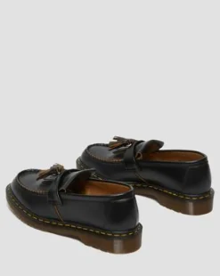 Nahkaiset Vintage Adrian Quilon Tassel -loaferit in Musta