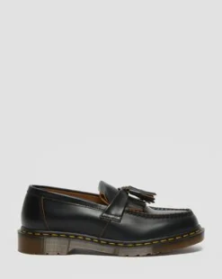 Nahkaiset Vintage Adrian Quilon Tassel -loaferit in Musta