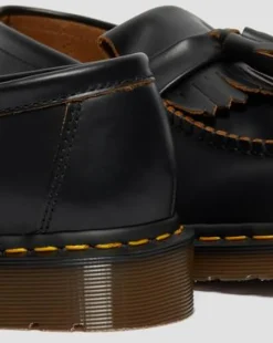 Nahkaiset Vintage Adrian Quilon Tassel -loaferit in Musta