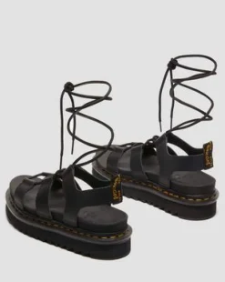 Nartilla Leather Gladiator -sandaalit in Musta