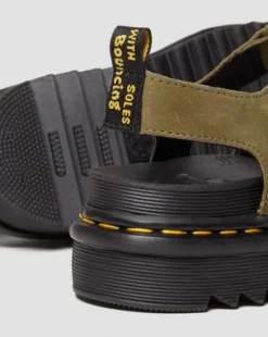 Nartilla Tumbled Nubuck Leather Gladiator -sandaalit in Muted Olive