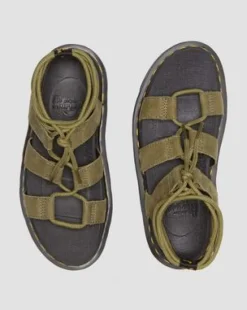 Nartilla Tumbled Nubuck Leather Gladiator -sandaalit in Muted Olive