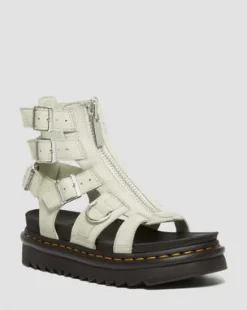 Olson Tumbled Nubuck Leather Gladiator Zip -sandaalit in Smoked Mint