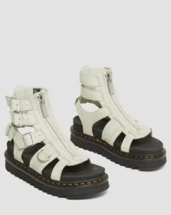Olson Tumbled Nubuck Leather Gladiator Zip -sandaalit in Smoked Mint