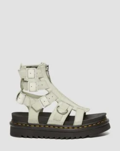 Olson Tumbled Nubuck Leather Gladiator Zip -sandaalit in Smoked Mint