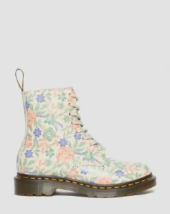 1460 Pascal Floral Reclaimed Leather -maiharit in Pilvenvalkoinen