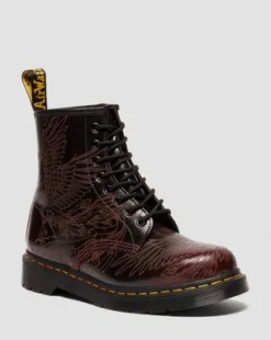 1460 Phoenix Arcadia Rub Off Leather-maiharit in Kirsikanpunainen