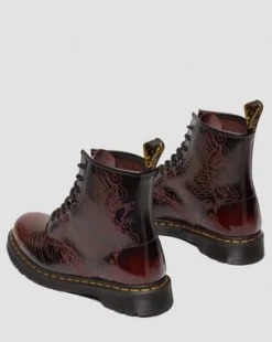 1460 Phoenix Arcadia Rub Off Leather-maiharit in Kirsikanpunainen