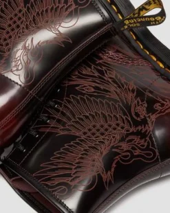 1460 Phoenix Arcadia Rub Off Leather-maiharit in Kirsikanpunainen