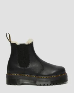 2976 Quad Fur Lined Platform Chelsea -bootsit in Musta