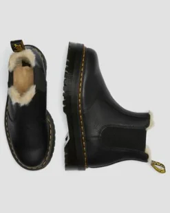 2976 Quad Fur Lined Platform Chelsea -bootsit in Musta