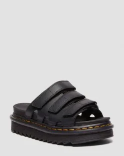 Raine Slide Athena Leather -sandaalit in Musta