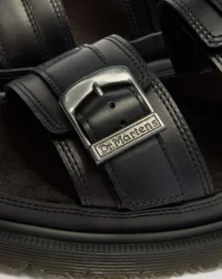 San Two Strap Leather -sandaalit in Musta