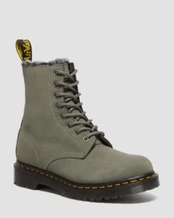 1460 Serena Faux Fur Lined Nubuck Lace Up -maiharit in Nickel Grey