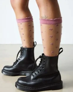 Short Heart Mesh Organic Cotton Blend -sukat in Dusty Rose Pink