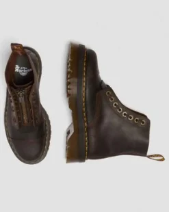 Sinclair Crazy Horse Leather Platform -maiharit in Tummanruskea