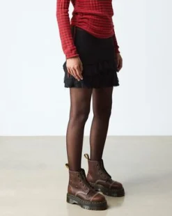 Sinclair Flower Grizzly Leather Platform -maiharit in Tummanruskea