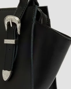 Small Kiev Leather Tote Bag in Musta