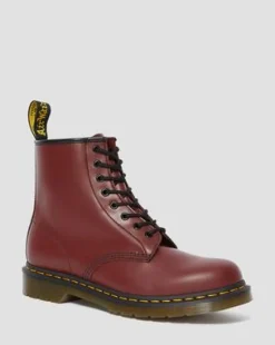 1460 Smooth Leather Lace Up -maiharit in Kirsikanpunainen