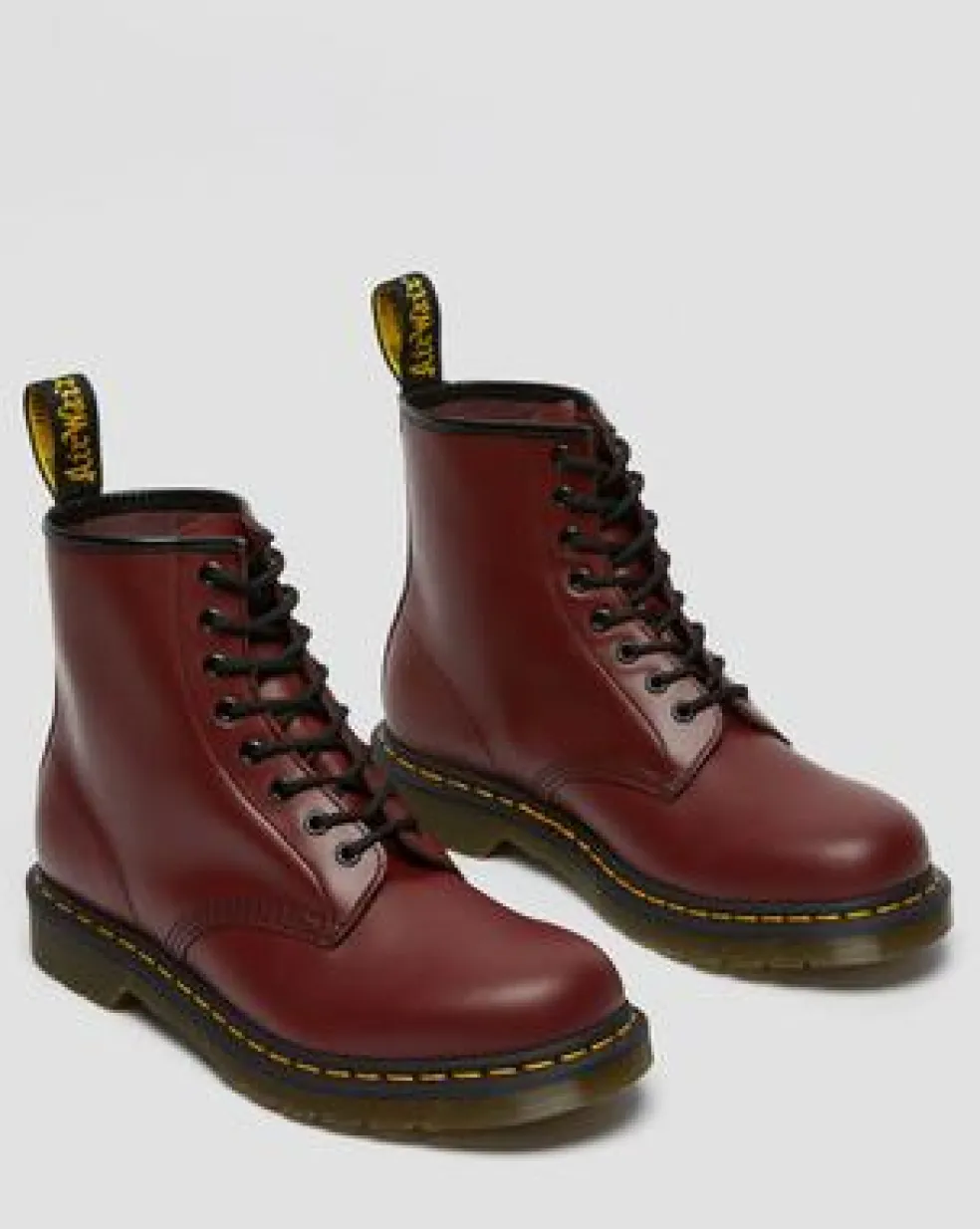 1460 Smooth Leather Lace Up -maiharit in Kirsikanpunainen