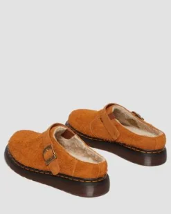 Tekoturkisvuoratut Isham Faux Shearling Suede -lipokkaat in Pecan Brown