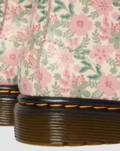 Toddler 1460 Floral Leather Boots in Pilvenvalkoinen