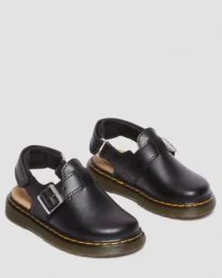 Toddler Jorgie Leather Mules in Musta
