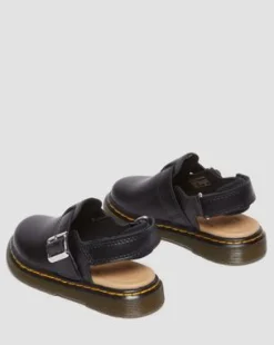 Toddler Jorgie Leather Mules in Musta
