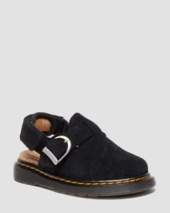 Toddler Jorgie Suede Mules in Musta
