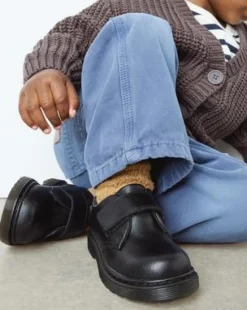 Toddler Kamron Leather Strap Velcro Oxford -kengät in Musta