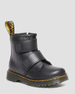 Toddler 1460 Leather Strap Velcro -maiharit in Musta