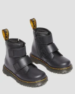 Toddler 1460 Leather Strap Velcro -maiharit in Musta