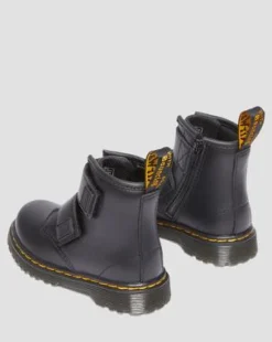 Toddler 1460 Leather Strap Velcro -maiharit in Musta