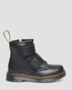 Toddler 1460 Leather Strap Velcro -maiharit in Musta
