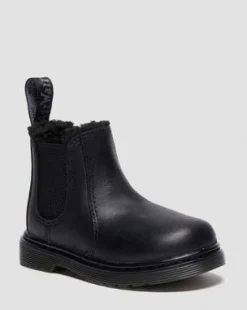 Toddler 2976 Leonore Faux Fur Lined Chelsea -bootsit in Musta