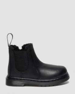 Toddler 2976 Leonore Faux Fur Lined Chelsea -bootsit in Musta