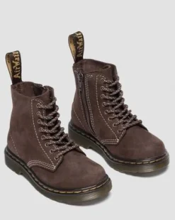 Toddler 1460 Tumbled Nubuck -maiharit in Tummanruskea