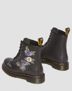 1460 Vonda Floral Reclaimed Leather -maiharit in Musta & Valkoinen