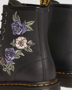 1460 Vonda Floral Reclaimed Leather -maiharit in Musta & Valkoinen