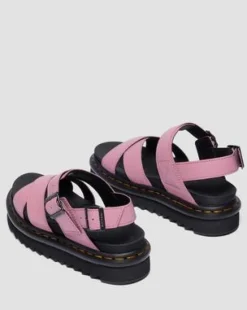 Voss II Athena Leather Strap -sandaalit in Dusty Rose Pink