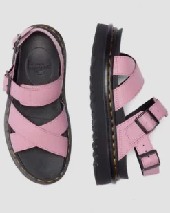 Voss II Athena Leather Strap -sandaalit in Dusty Rose Pink