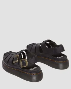 Wrenlie Leather Fisherman -sandaalit in Musta