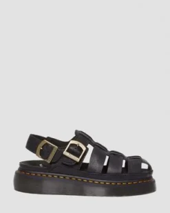 Wrenlie Leather Fisherman -sandaalit in Musta