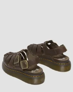 Wrenlie Leather Fisherman -sandaalit in Tummanruskea