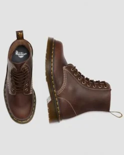 1460 Wyoming Leather Lace Up -maiharit in Tummanruskea