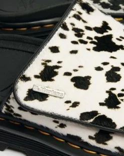 Zebzag Dalmatian Hair On Leather Platform Slides -sandaalit in Kerma & Musta