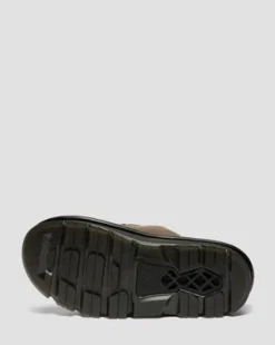 Zebzag Flower Crazy Horse Leather Slides -sandaalit in Tummanruskea