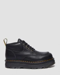 Zebzag Leather Casual 4-Eye Lace-Up -maiharit in Musta